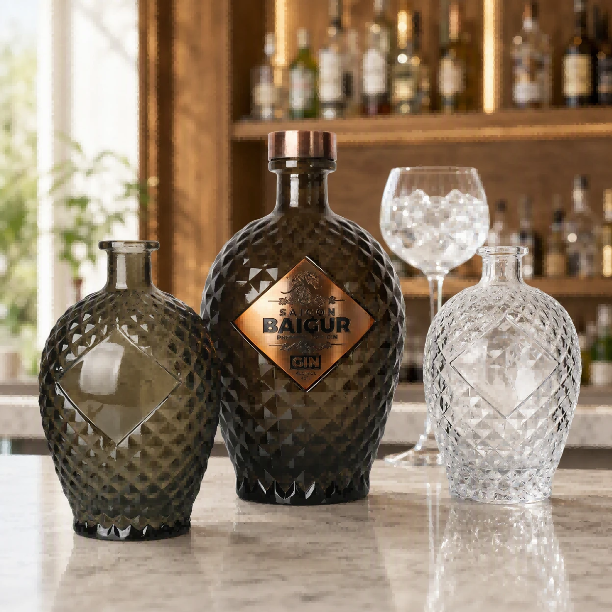 Typical neck finishes for gin bottles Typical neck finishes for gin bottles