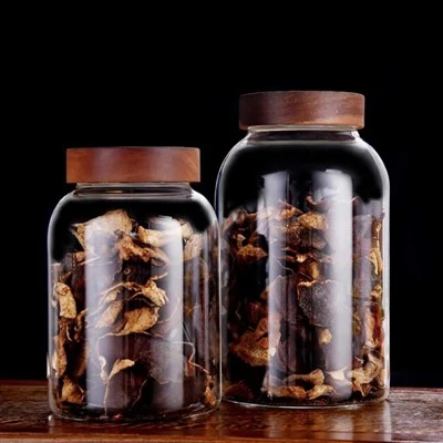 Custom Food Storage Tangerine Peel Borosilicate Glass Jar With Lid