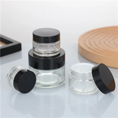 Transparent Face Cream Glass Jar Round Cosmetic Jars With Lids 5g-50g